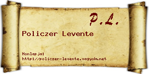 Policzer Levente névjegykártya